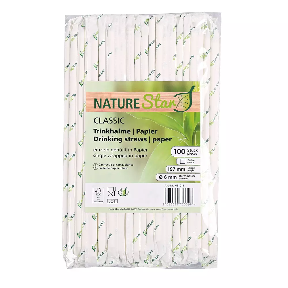 NATUREStar 421011, Classic Paper Straws, Organic, FSC®-mix