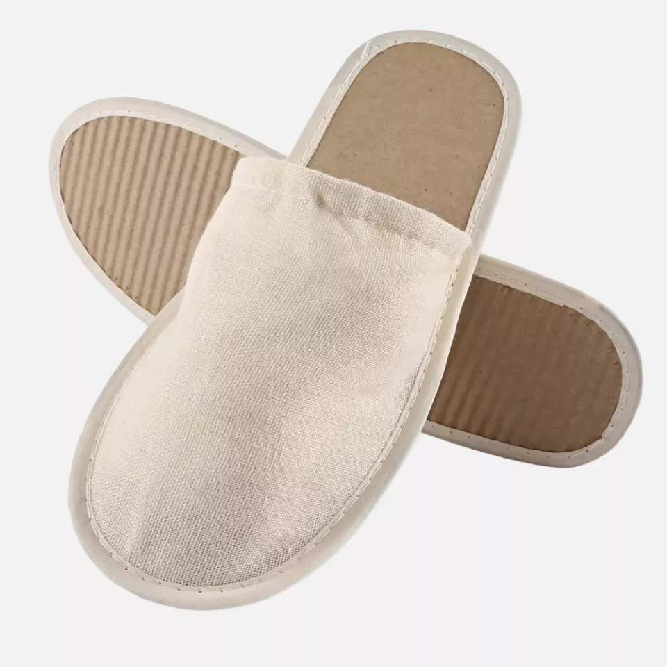 HygoStar 55531, Organic Closed Slippers, Linen/Cotton/Paper, Beige, image 1, gallery thumbnail