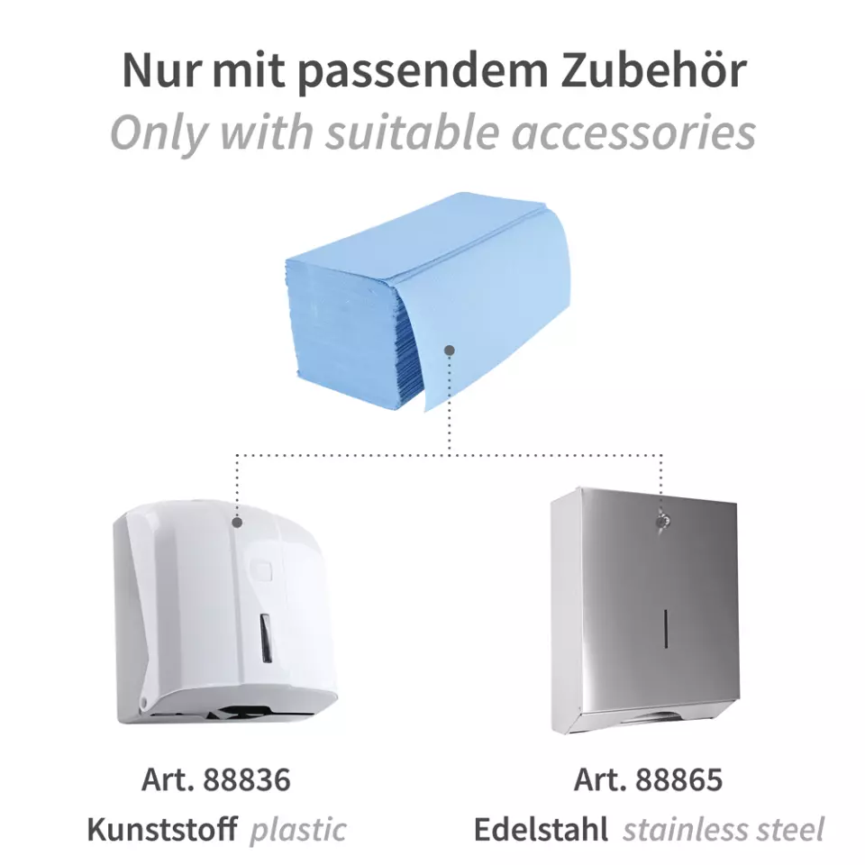 HygoClean 30404, Recycling-Papierhandtücher, 2-lagig, V/ZZ-Falzung, Blau, image 5, gallery thumbnail