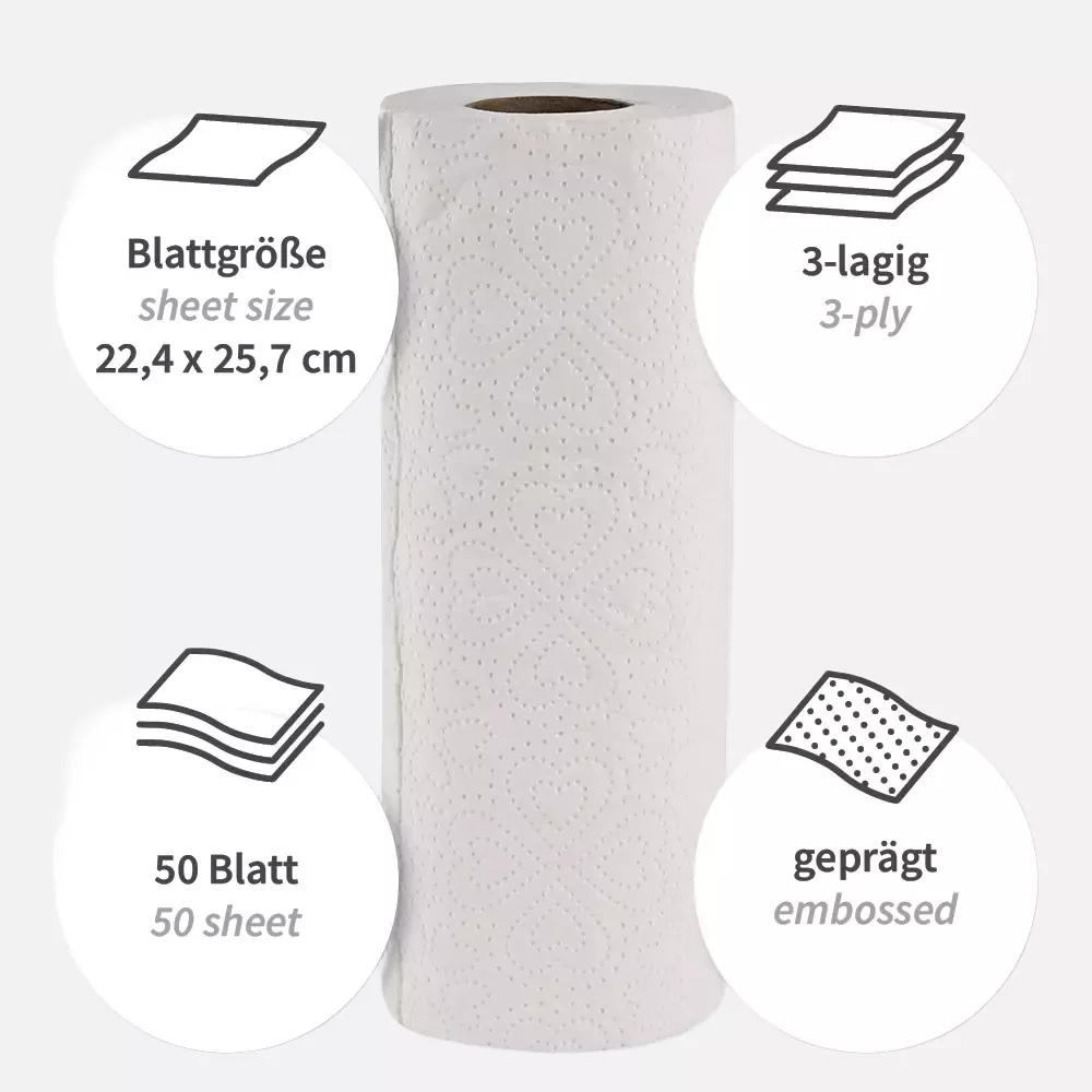 HygoClean 30452, 3-Ply Cellulose Kitchen Rolls, image 2