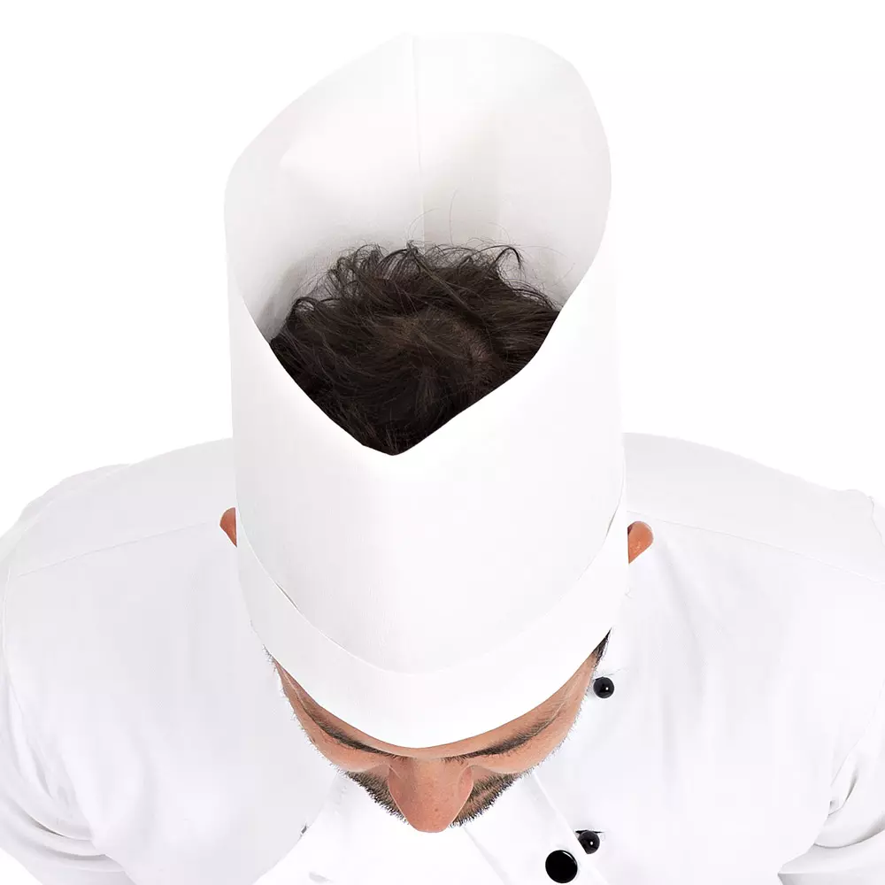 HygoStar 0990, Variable Exposed Special Crepe Paper Chef's Hats, 22 cm, White, image 4