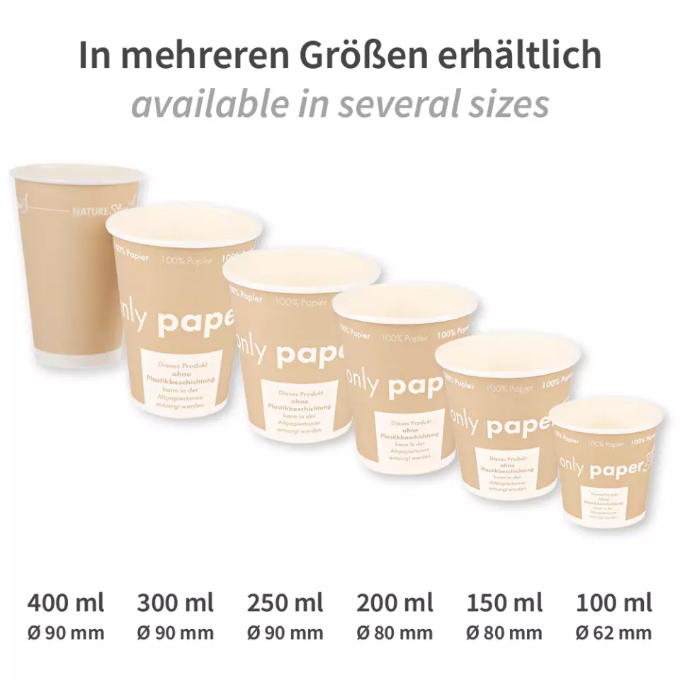 NATUREStar 4038123, Organic Paperboard Coffee Cups, 300 ml / 12 oz, ø 80 mm, image 4, gallery thumbnail