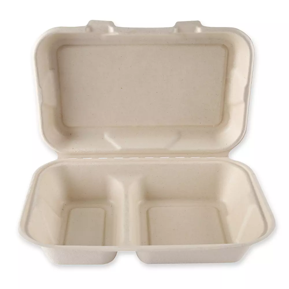 NATUREStar 412255, Organic Bagasse Menu Boxes with Hinged Lid, image 1