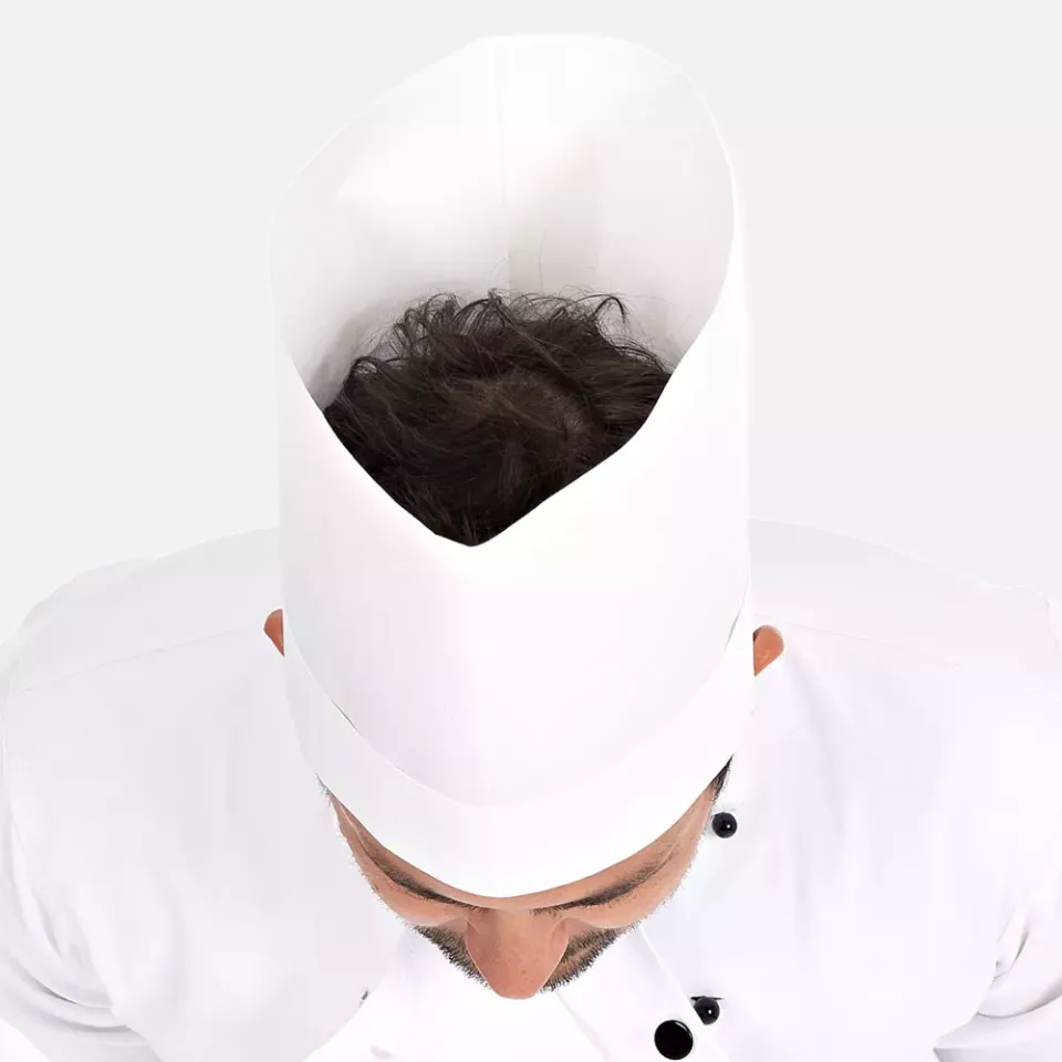 HygoStar 0990, Variable Exposed Special Crepe Paper Chef's Hats, 22 cm, White, image 4, gallery thumbnail