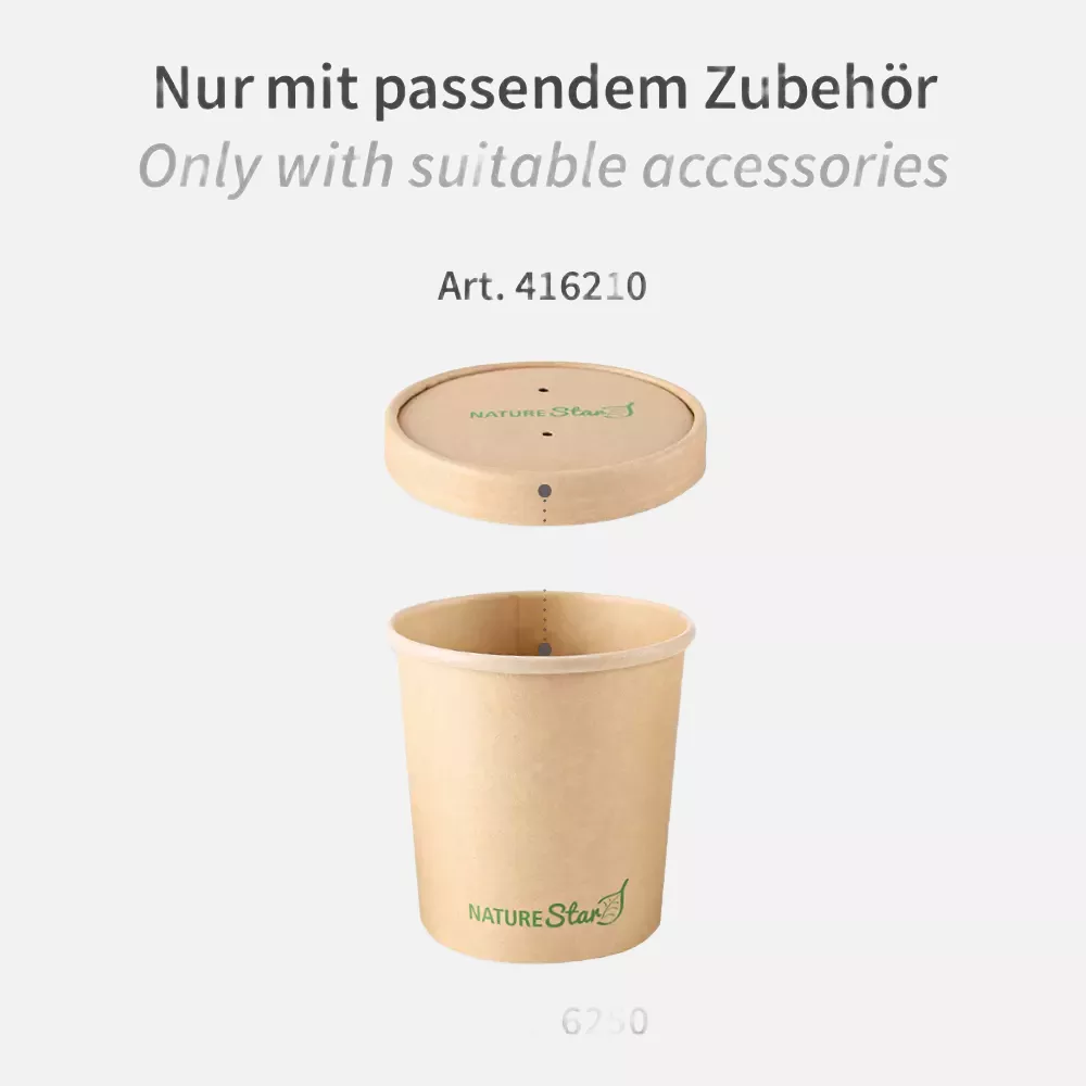 NATUREStar 416250, Minestrone Organic Soup Cups, 500 ml, ø 97 mm, 96 mm, Kraft Paper/PLA, image 6