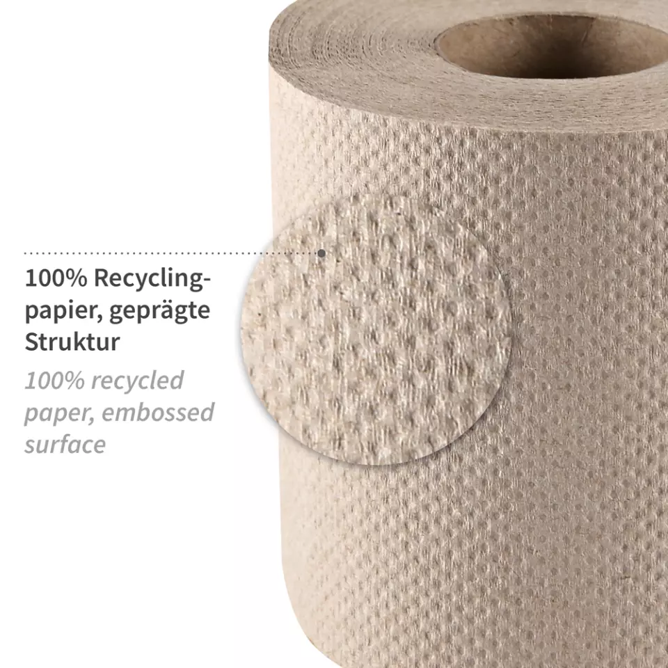 HygoClean 30420, Recycled Paper Toilet Paper, 1-ply, Small Roll, Natural, image 2, gallery thumbnail