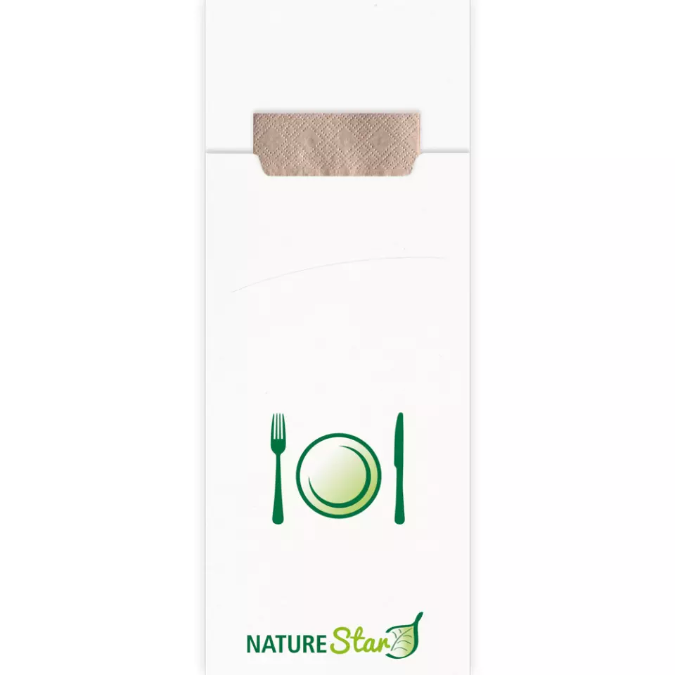 NATUREStar 30620, Nature Organic Paper Cutlery Pouches, FSC®-mix, White, image 1, gallery thumbnail