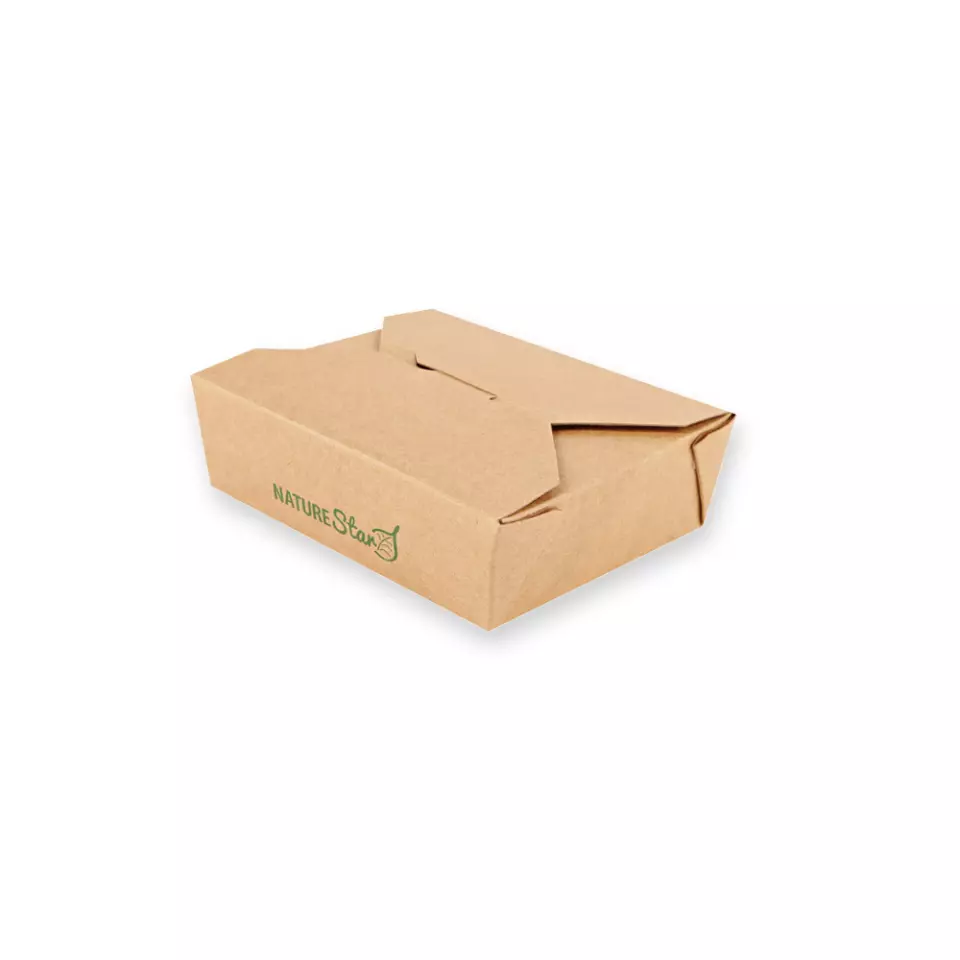 NATUREStar 417312, Menu Kraft Paper/PE Organic Food Boxes, 130 x 105 x 35 mm, FSC®-Mix, image 1, gallery thumbnail