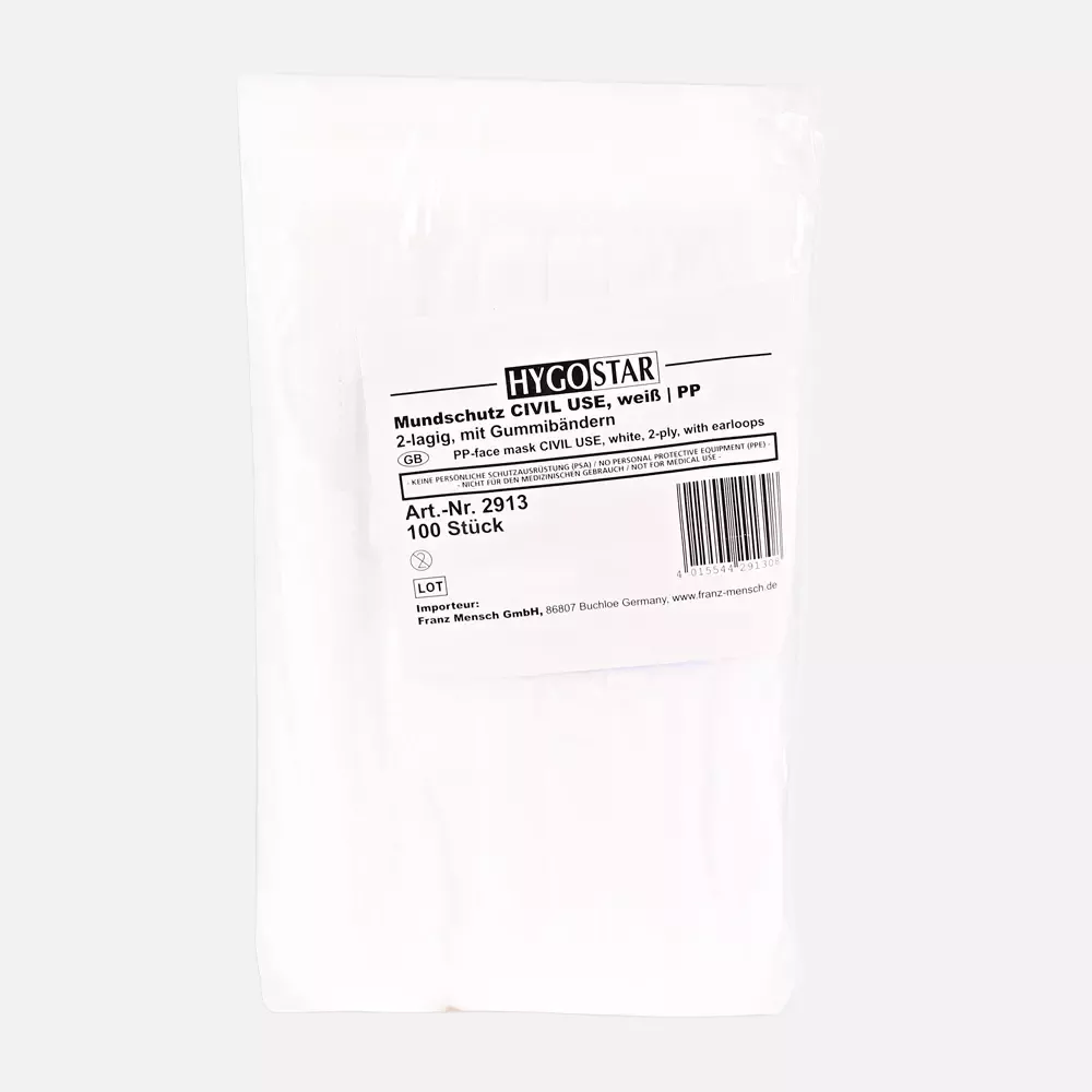HygoStar 2913, Civil Use PP Face Masks, White, image 7