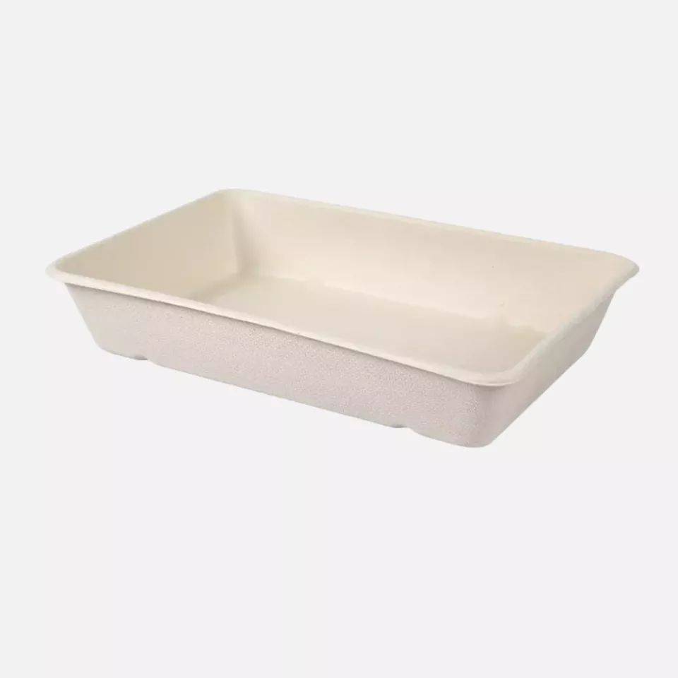 NATUREStar 411455, Classico Organic Bagasse Trays, 230 x 156 x 45 mm, 1200 ml, image 1, gallery thumbnail