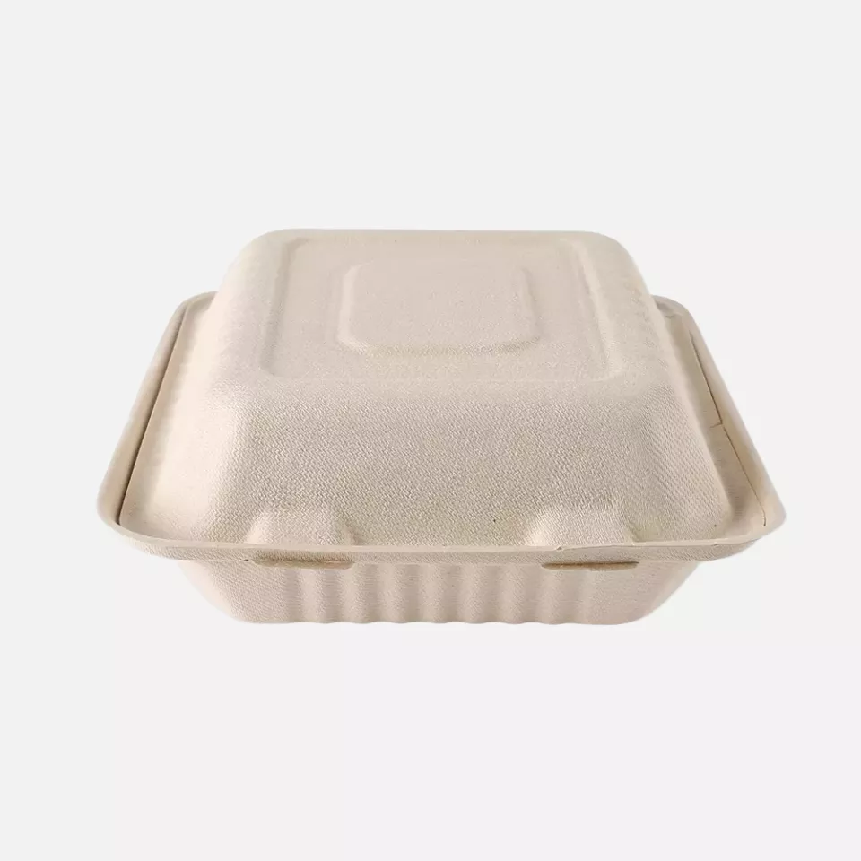 NATUREStar 412235, Organic Bagasse Menu Boxes, Hinged Lid, image 4, gallery thumbnail
