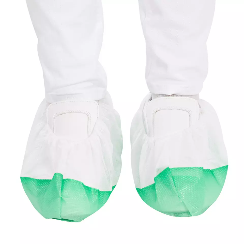 HygoStar 28627, PP/CPE Overshoes, White/Green, image 2, gallery thumbnail