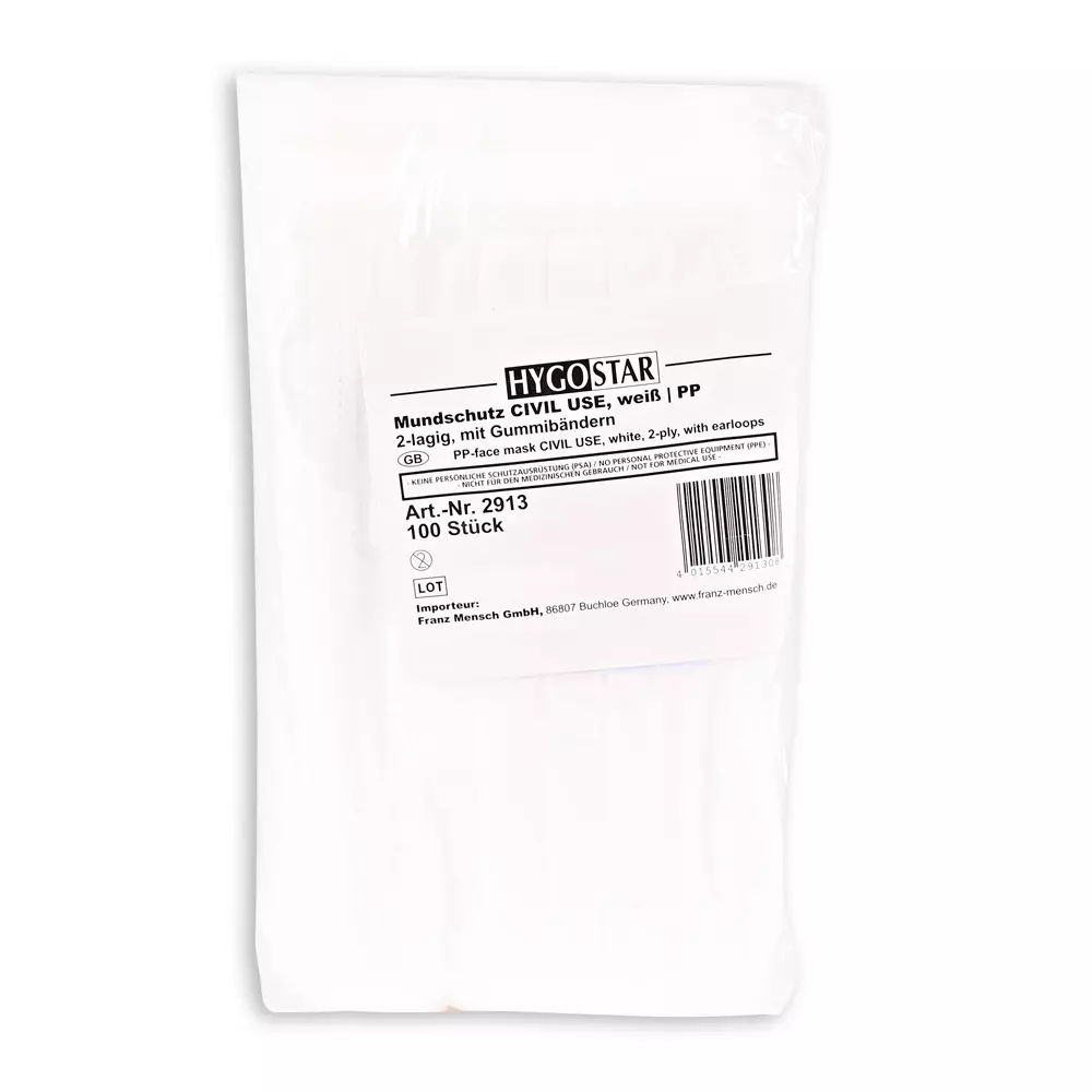 HygoStar 2913, Civil Use PP Face Masks, White, image 7