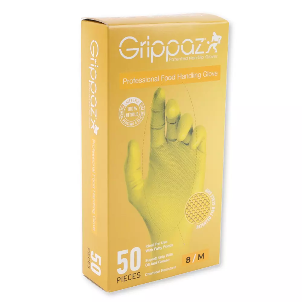 Franz Mensch 270864, Power Grip Nitril-Handschuhe, puderfrei, 7/S, Gelb, image 5