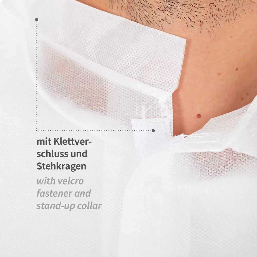 HygoStar 2742, PP Visitor Gowns with Velcro, XXXL, White, image 3