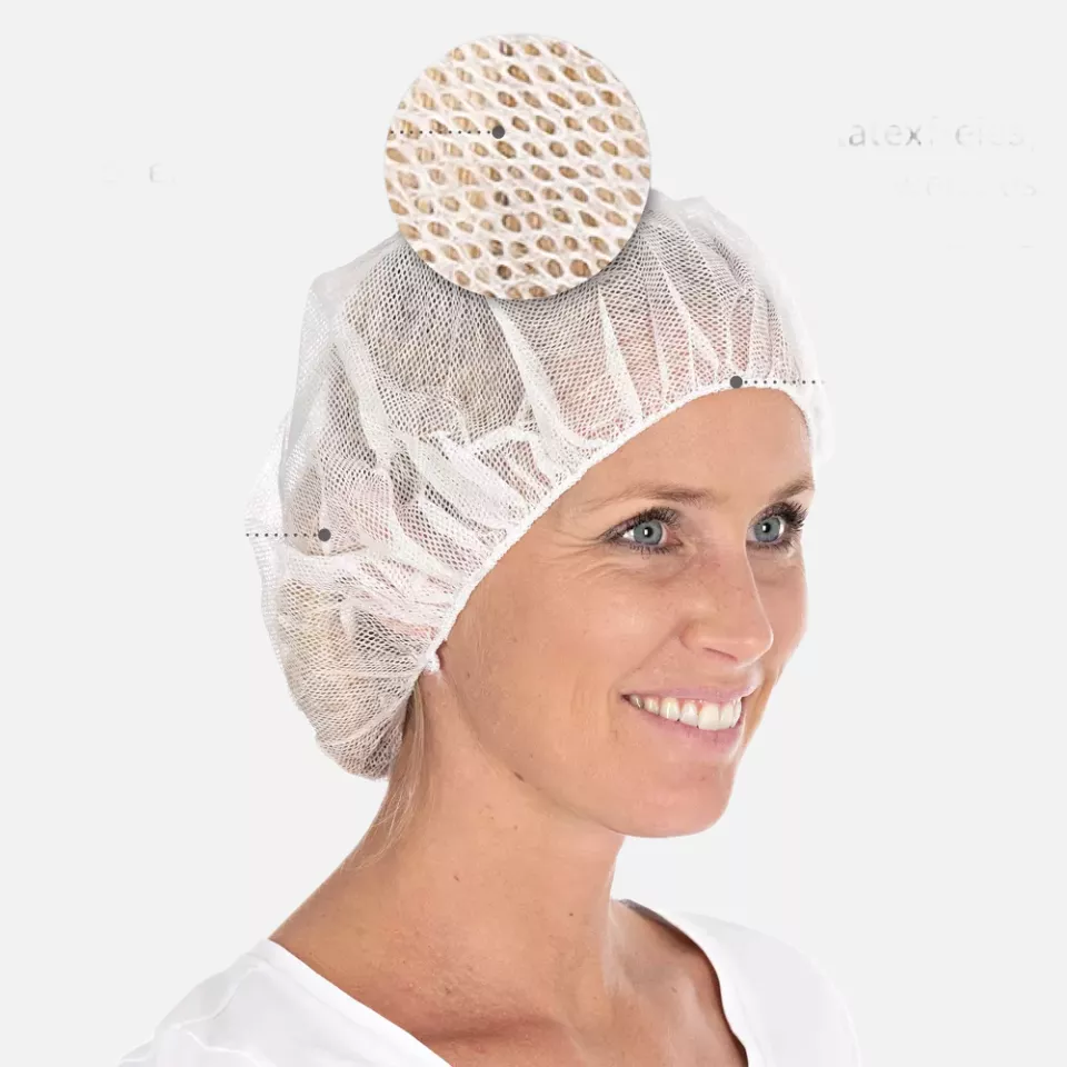 HygoStar 1220, Viscose Bouffant Caps, Perforated, ø 53 cm, White, image 4, gallery thumbnail