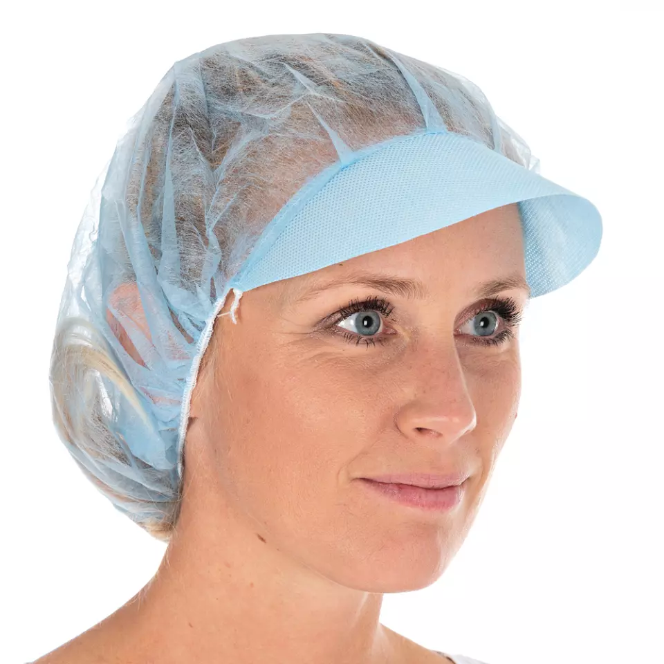 HygoNorm 12816, Light PP Peaked Bouffant Caps, ø 48 cm, Blue, image 2, gallery thumbnail