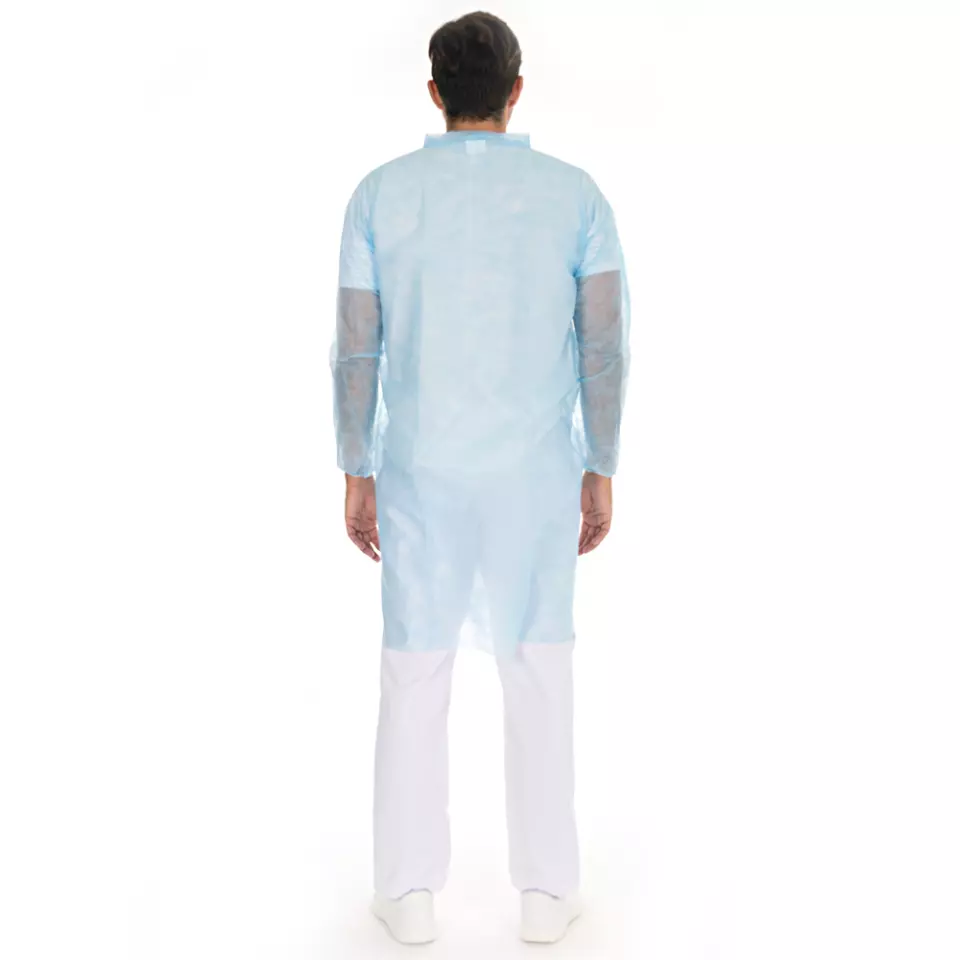 HygoNorm 27406P, Light PP Visitor Gowns with Push Buttons, XL, Blue, image 3, gallery thumbnail
