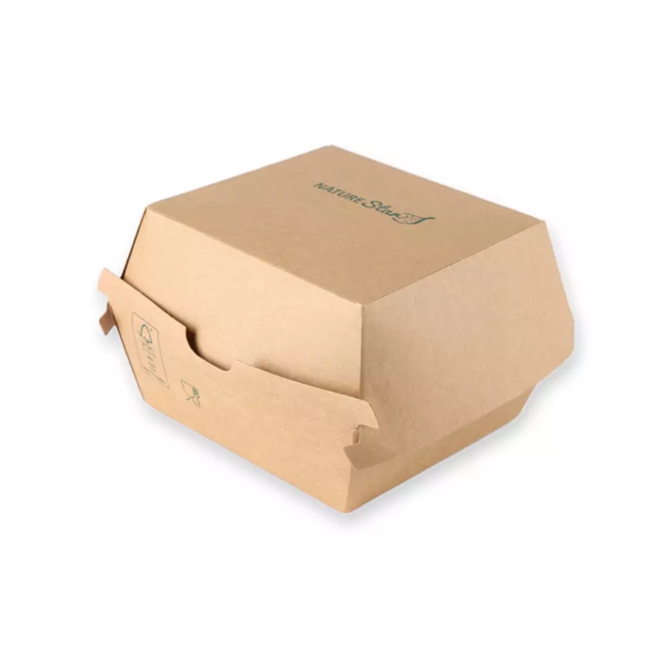 NATUREStar 417411, Organic Hamburger Boxes, 105 x 85 mm, Kraft Paper/PE, FSC®-mix, image 1, gallery thumbnail