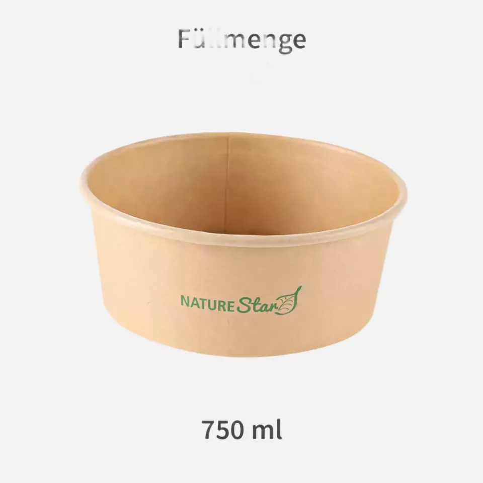 NATUREStar 416175, Caesar Organic Kraft Paper/PLA Salad Bowls, 750 ml, Ø 150 mm, image 3, gallery thumbnail