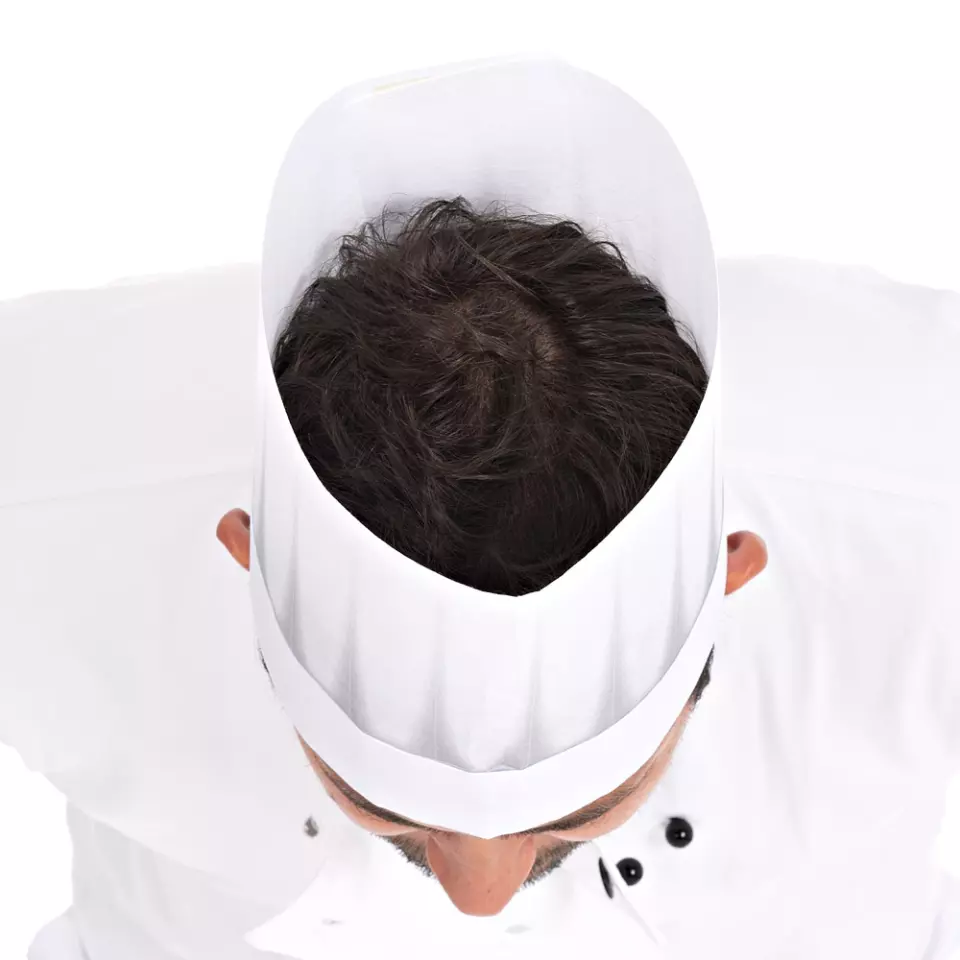 HygoStar 0970, Europa Extra Viscose Chef's Hat, 22 cm, White, Exposed, image 5, gallery thumbnail