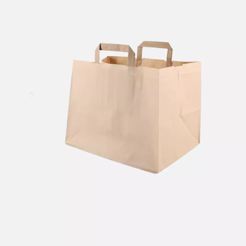 NATUREStar 35567, Kraft Organic Paper Carrier Bags, 320 + 220 x 270 mm, Brown, 80 g/m², image 5, gallery thumbnail