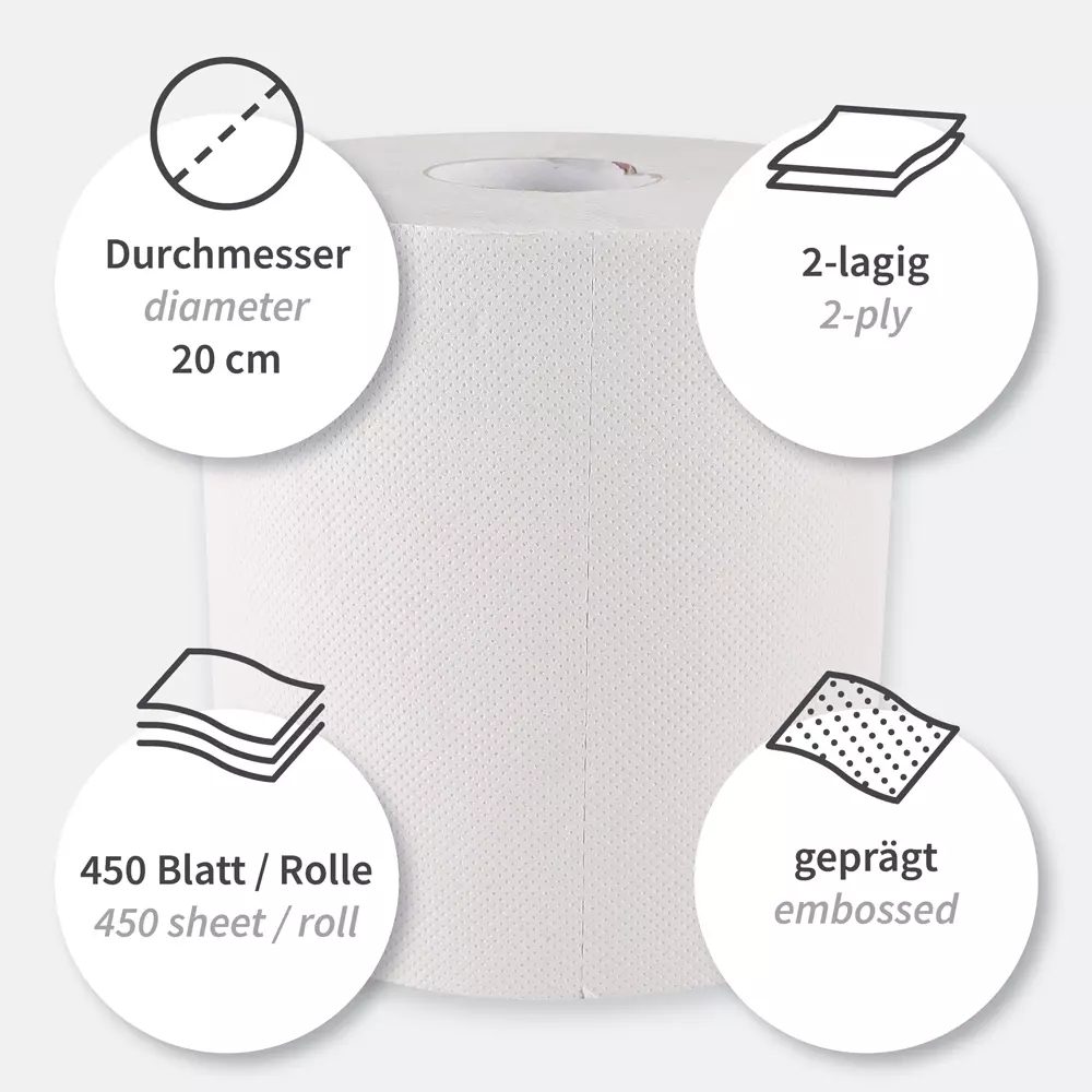 HygoClean 30417, 2-Ply Centerfeed Paper Towel Rolls, Recycled Paper, White, image 3