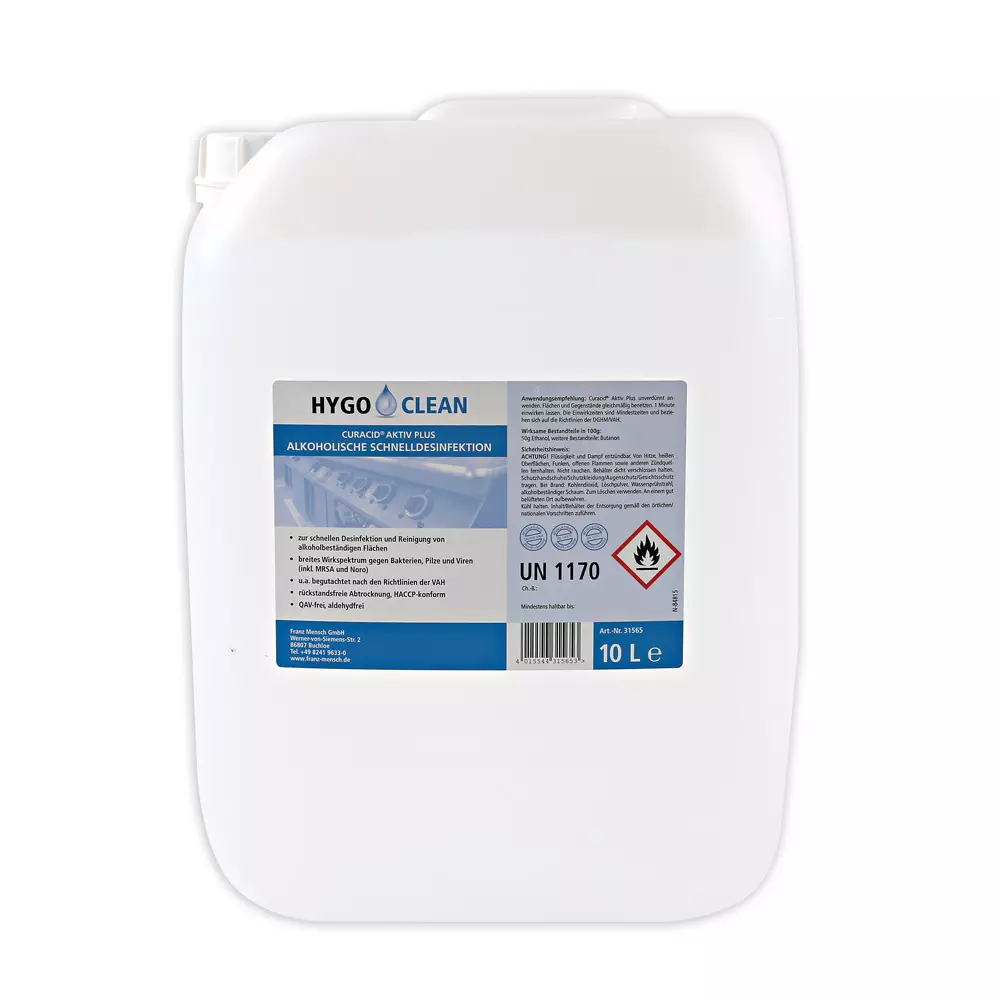 HygoClean 31565, Quick Alcoholic Disinfectant, 10l