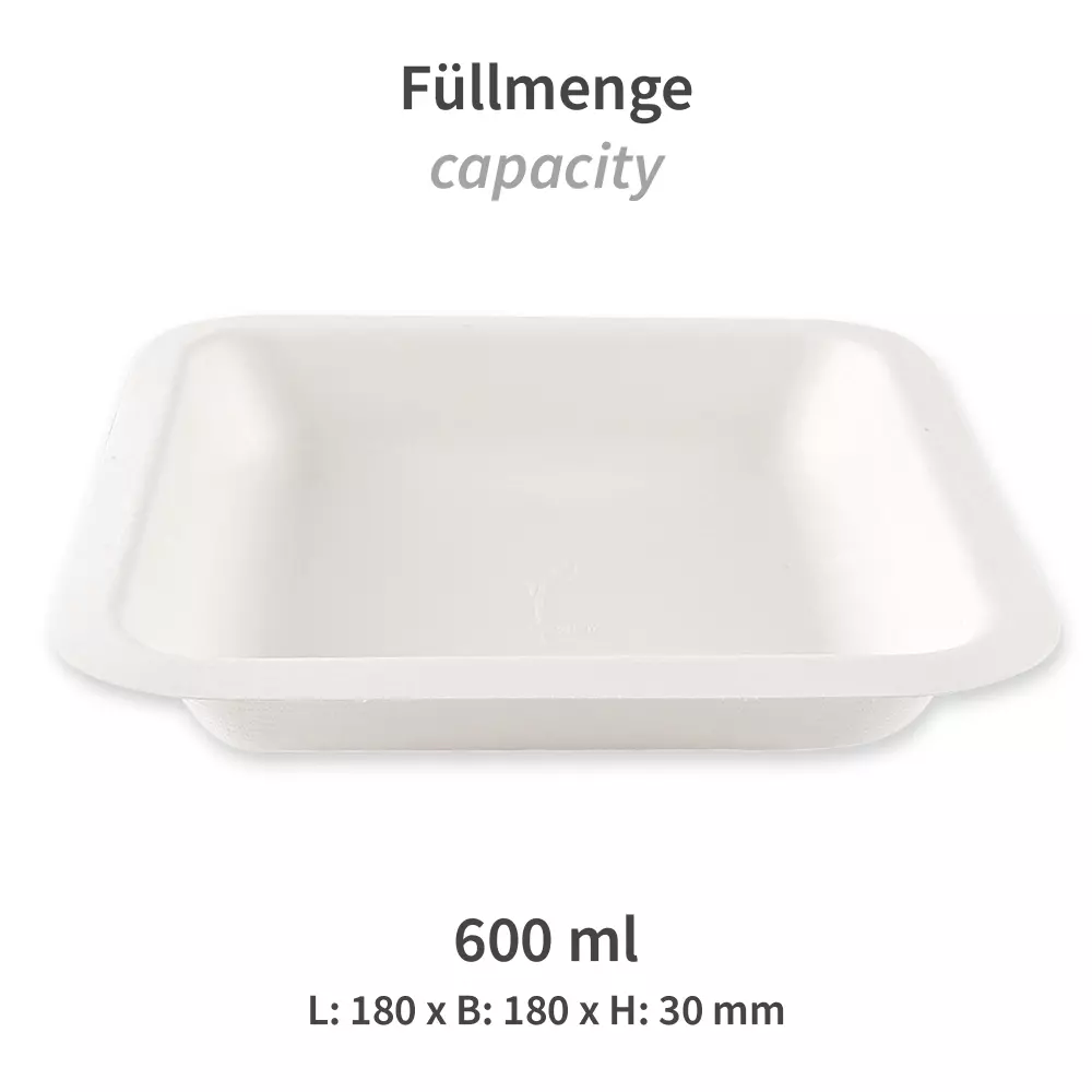 NATUREStar 411901, Eleganza Organic Bagasse Trays, 180 x 30 mm, 600 ml, image 2