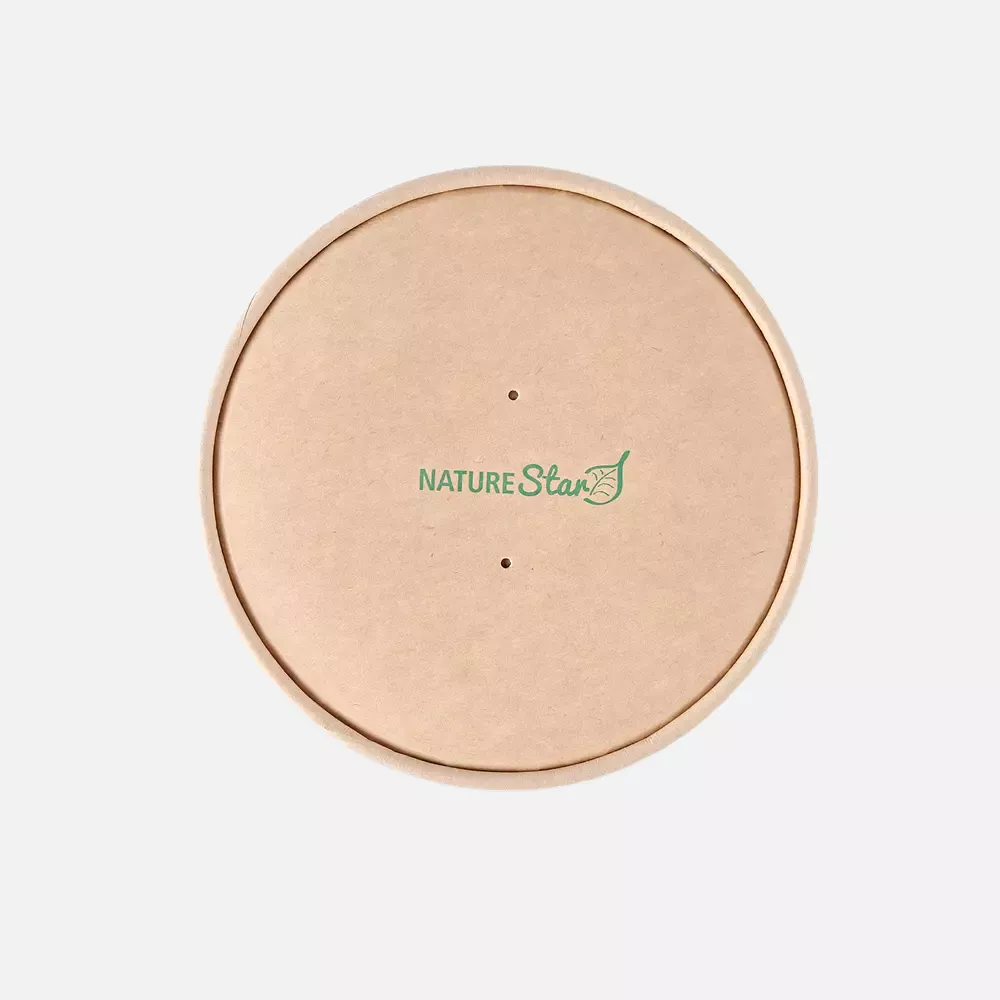 NATUREStar 416115, Organic Caesar Kraft Paper/PLA Lids, ø 150 mm, image 1