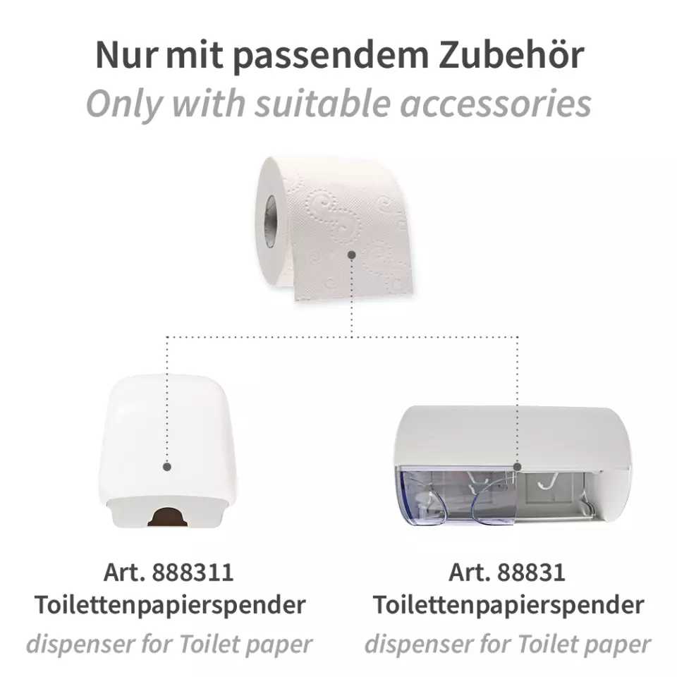 HygoClean 30423, 3-Ply Small Roll Cellulose Toilet Paper, White, image 4, gallery thumbnail