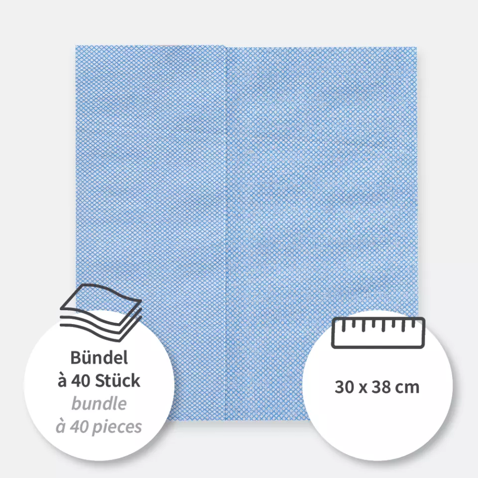 HygoClean 317516, Pleated Cellulose Cleaning Cloths, Blue, image 4, gallery thumbnail