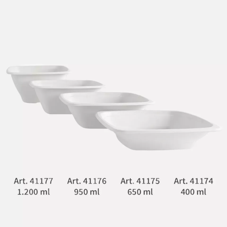 NATUREStar 41176, Square Organic Bagasse Trays, 180 x 70 mm, 950 ml, image 4, gallery thumbnail