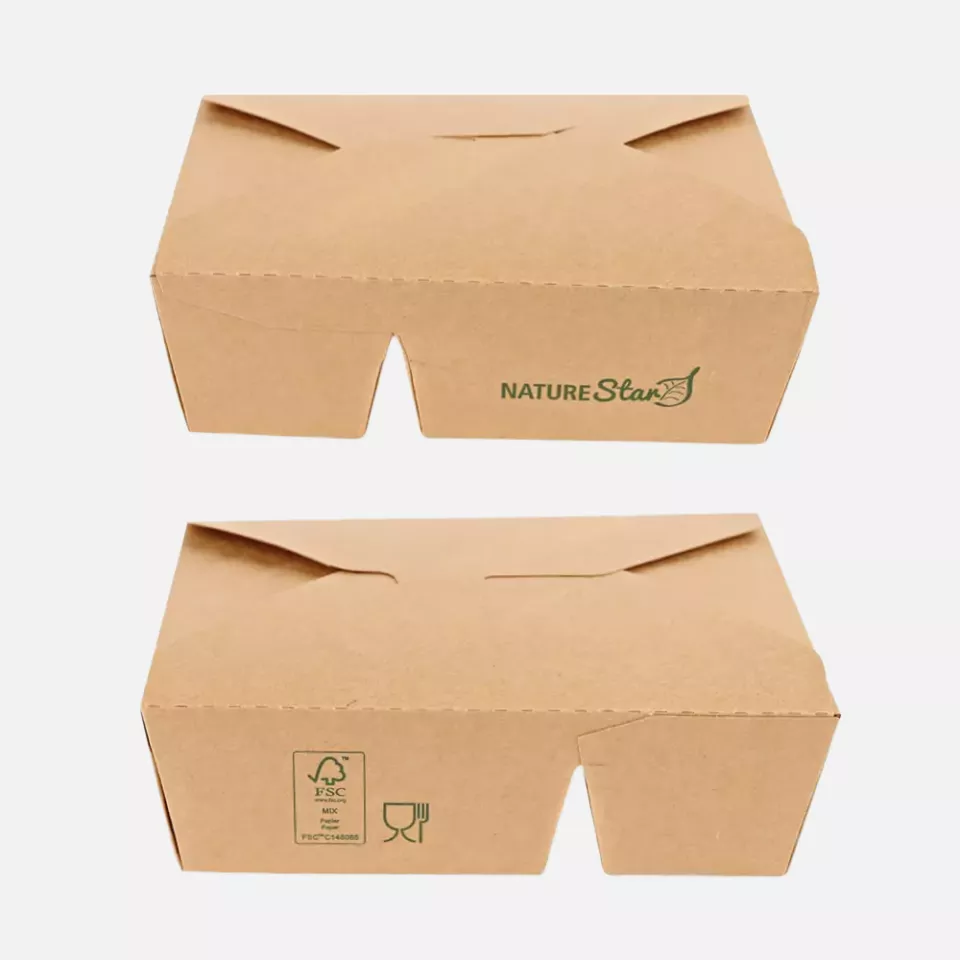 NATUREStar 417314, Menu Organic Food Boxes, 2-compartments, 168 x 135 x 50 mm, Kraft Paper/PE, FSC®-Mix, image 2, gallery thumbnail