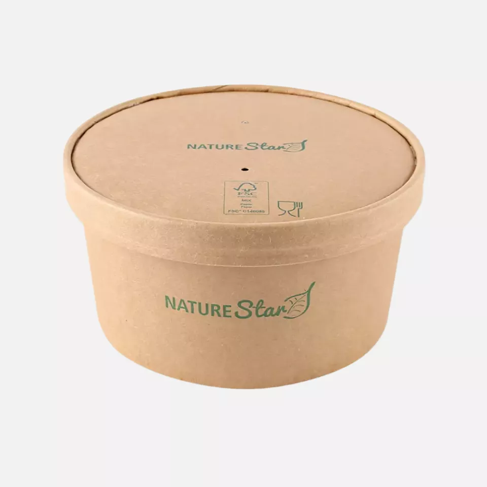 NATUREStar 417100, Caesar Organic Kraft Paper/PE Salad Bowls, 1000 ml, Ø 150 mm, FSC®-mix, image 5, gallery thumbnail