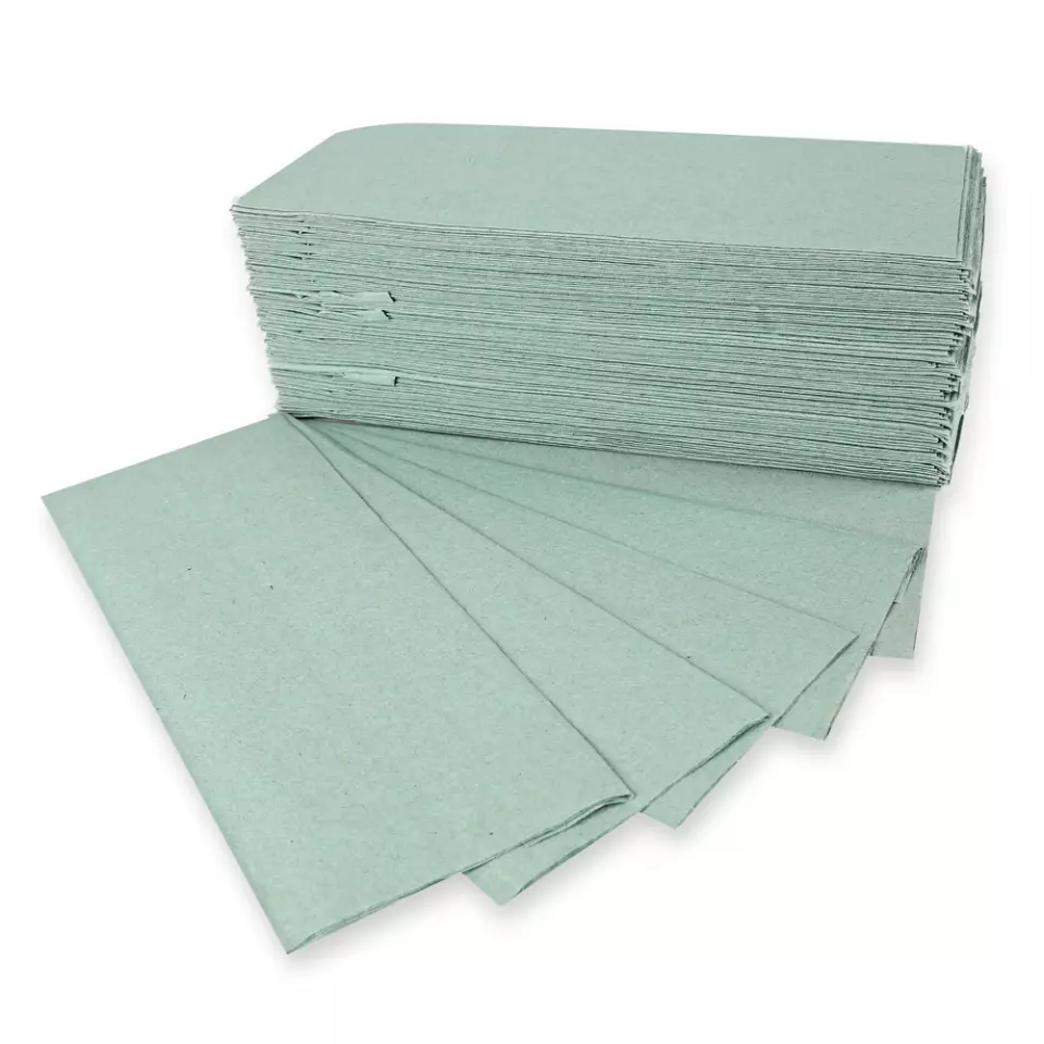 HygoClean 30463, 1-lagige Recycling-Papierhandtücher, C-Falz, Grün, image 2, gallery thumbnail