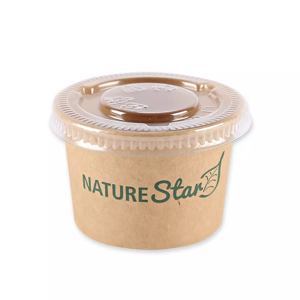 NATUREStar 417030, Organic Small Kraft Paper/PE Dip Trays, ø 61.5 mm x 40 mm, 30 ml, FSC®-mix, image 3
