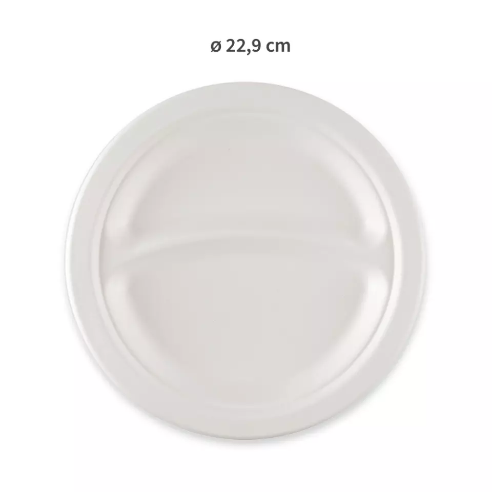 NATUREStar 41021, Organic Menu Plates, Ø 229 mm, Round, 2-Compartments, Bagasse, image 2, gallery thumbnail