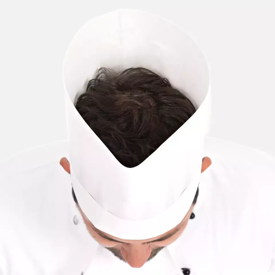 HygoStar 0964, Europa Original Chef's Hat, 22 cm, White, Absorbent Paper, Exposed, image 3, gallery thumbnail