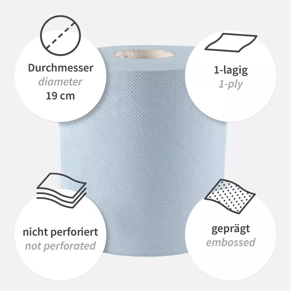 HygoClean 30416, Recycled Paper Paper Towel Rolls, 1-Ply, Centerfeed, Blue, image 3