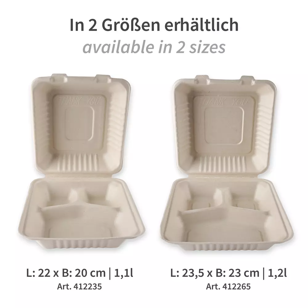 NATUREStar 412265, Bagasse Organic Menu Boxes, Hinged Lid, image 5