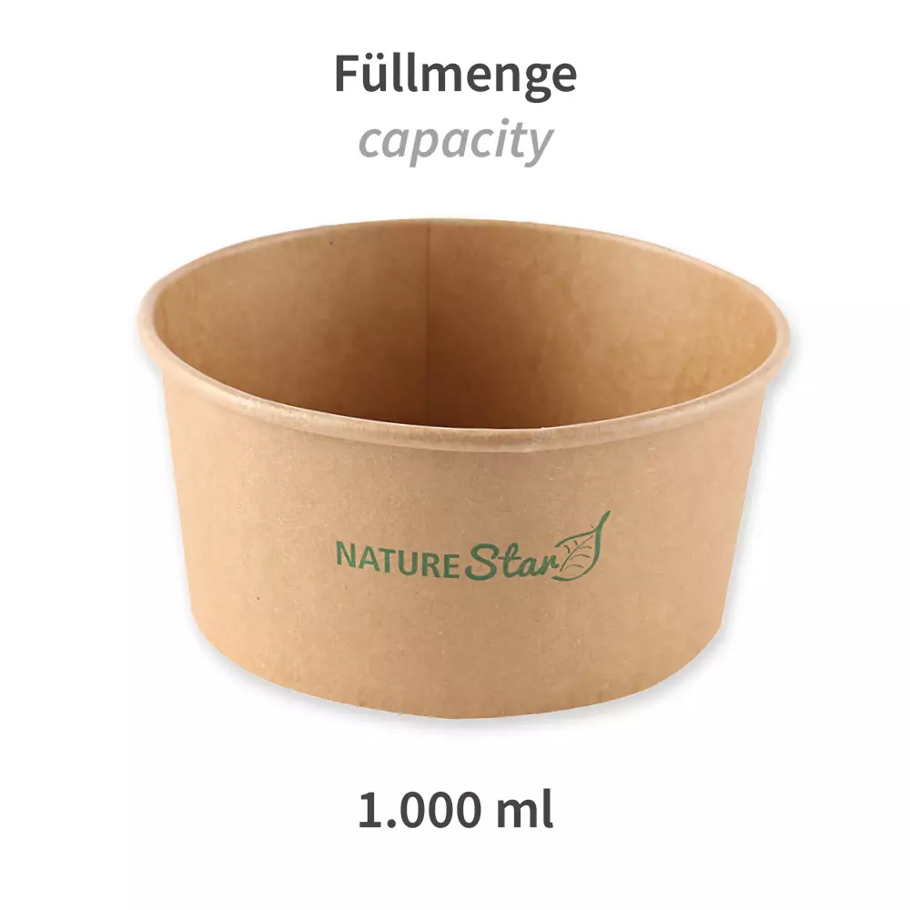 NATUREStar 417100, Caesar Organic Kraft Paper/PE Salad Bowls, 1000 ml, Ø 150 mm, FSC®-mix, image 2