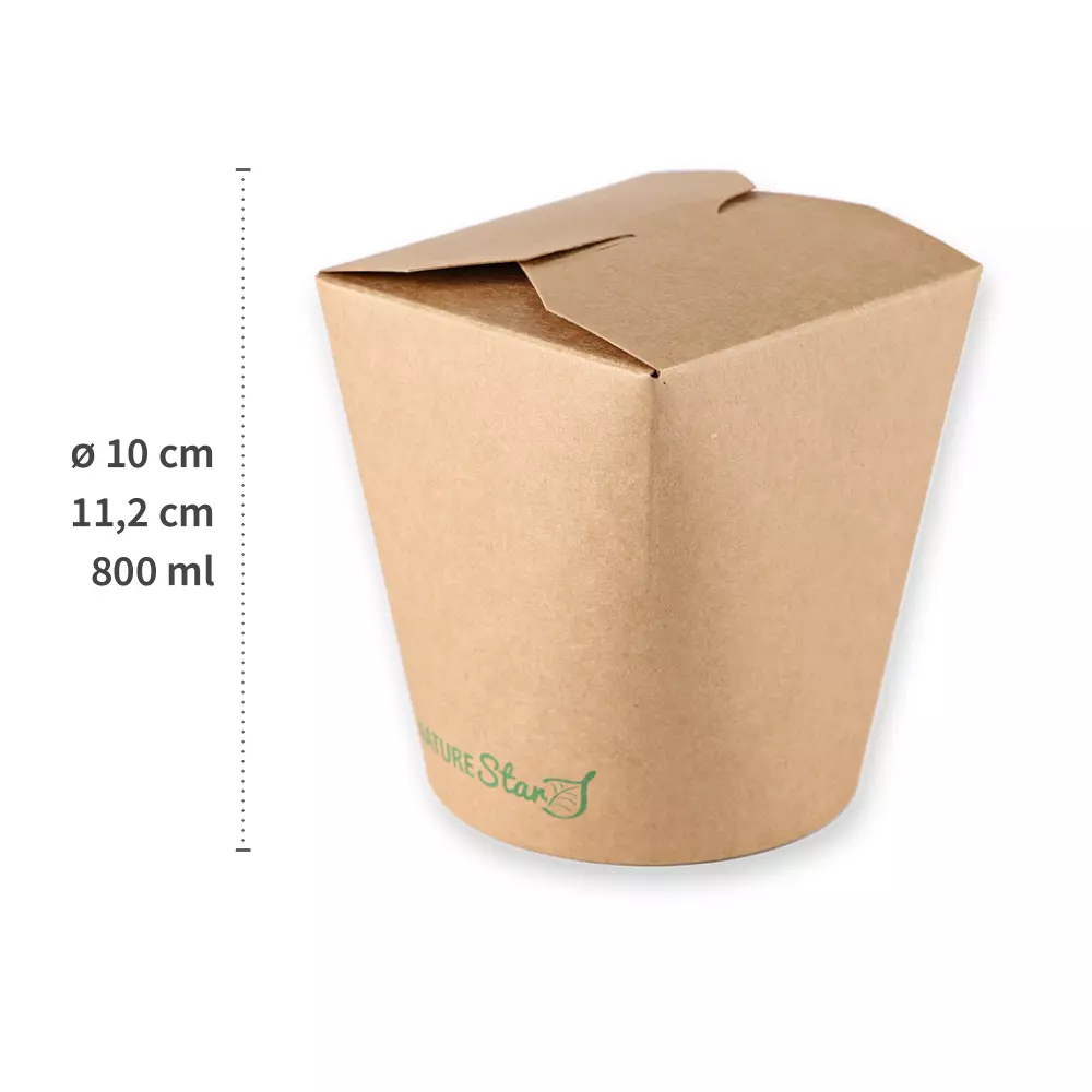 NATUREStar 416410, Asia Organic Kraft Paper/PLA Food Boxes, 800 ml, 100 x 115 mm, image 3