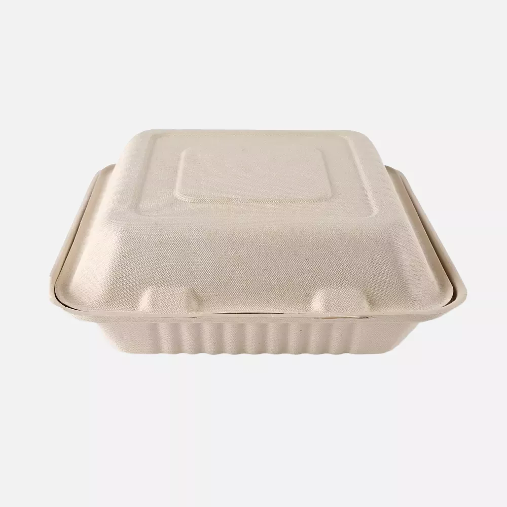 NATUREStar 412265, Bagasse Organic Menu Boxes, Hinged Lid, image 4
