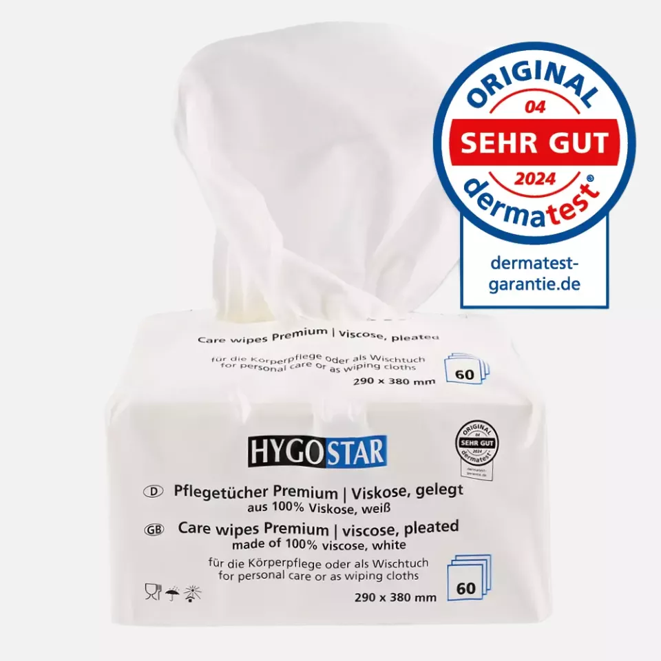 HygoStar 53620, Care Premium Pleated Viscose Wipes, 29 x 38 cm, White, image 1, gallery thumbnail