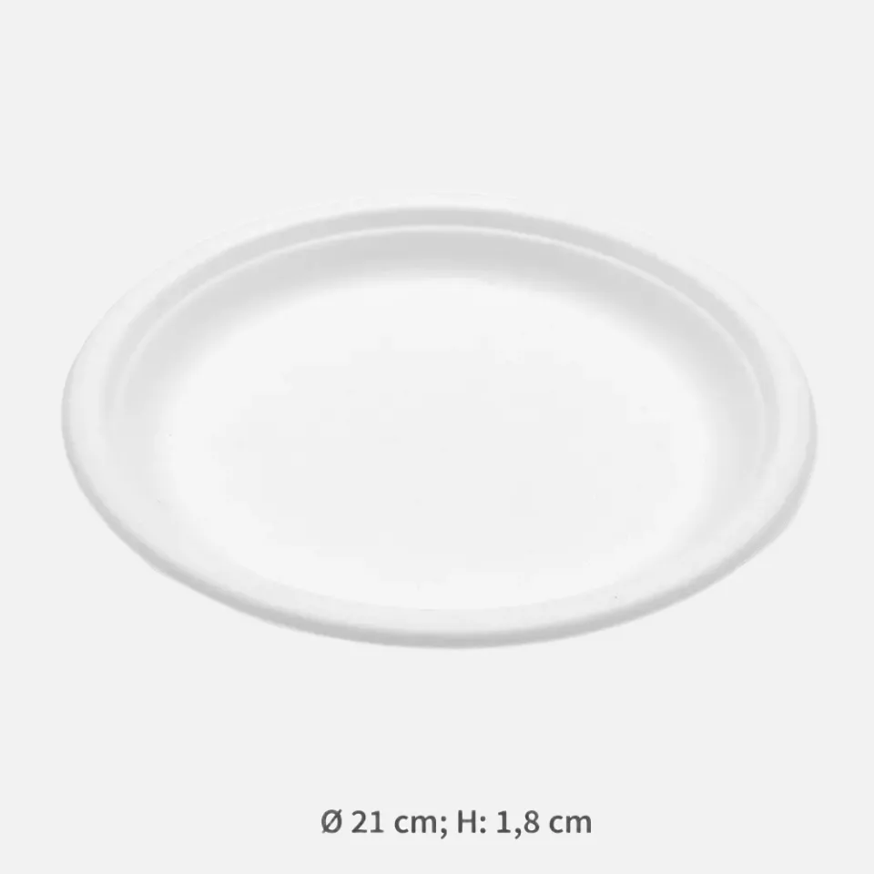 NATUREStar 41042, Bordofino Bagasse Plates, Round, Ø 210 mm, image 2, gallery thumbnail