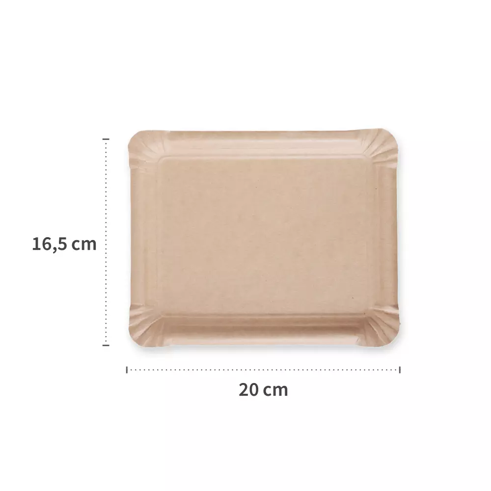 Franz Mensch 415125, Organic Kraft Paper Plates, 165 x 200 mm, Rectangular, FSC®-mix, image 2