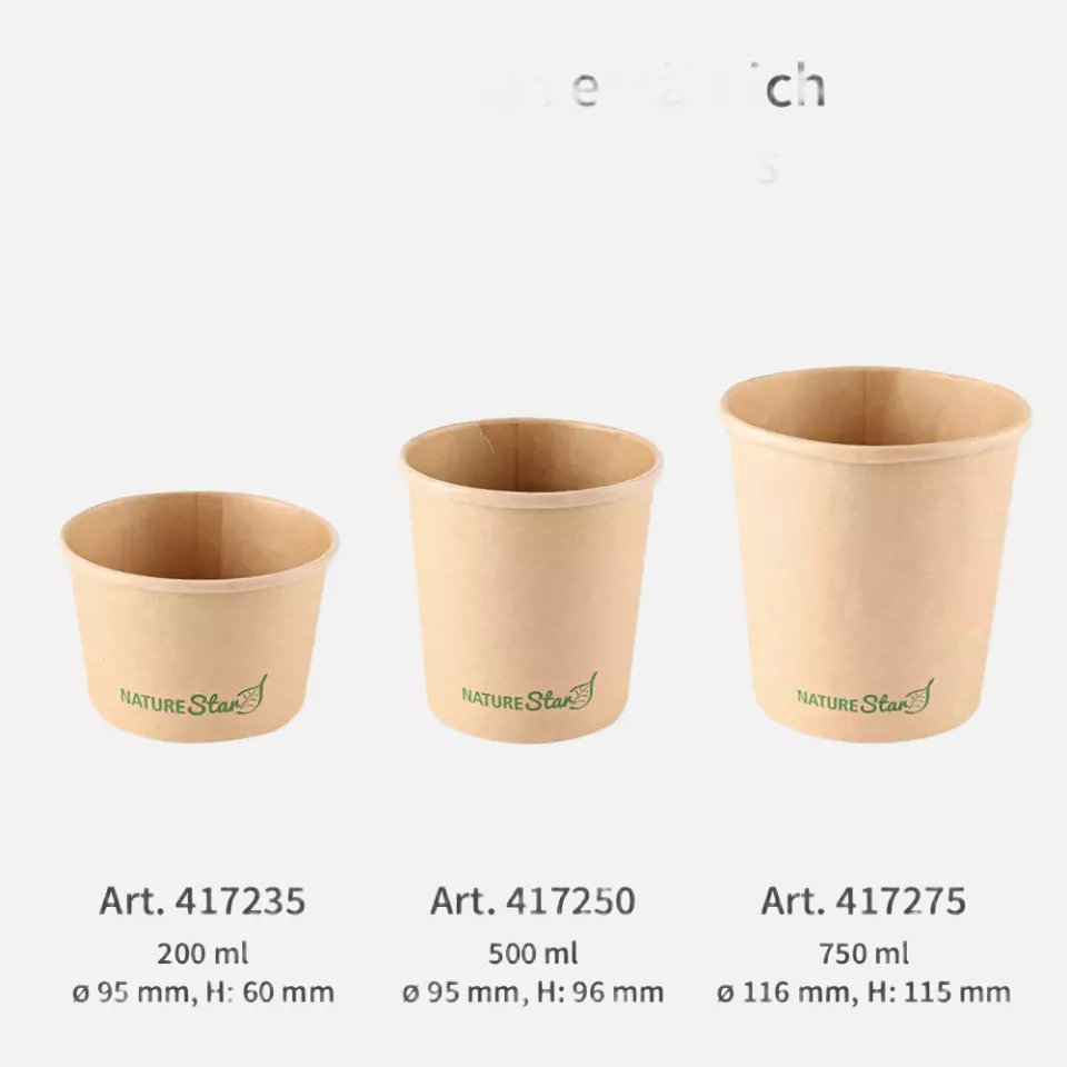 NATUREStar 417235, Minestrone Kraft Paper/PE Soup Cups, 200 ml, ø 97 mm, 60 mm, FSC®-mix, image 9, gallery thumbnail