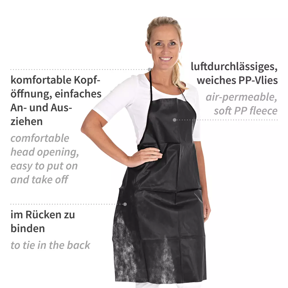 HygoStar 20180, Disposable PP Aprons, 90 x 70 cm, Black, image 4