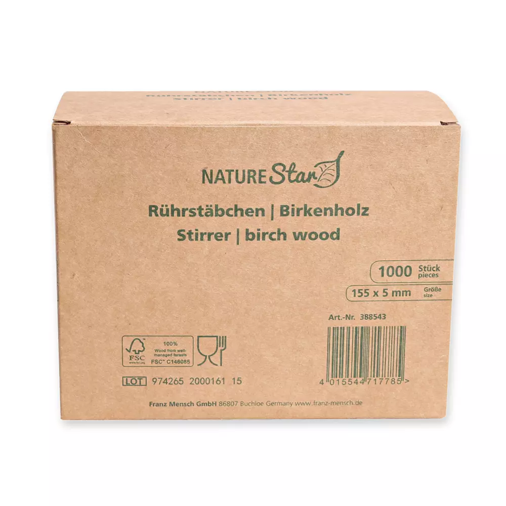 NATUREStar 388543, Organic Wood Stirrers, FSC® 100%, 155 mm, image 3